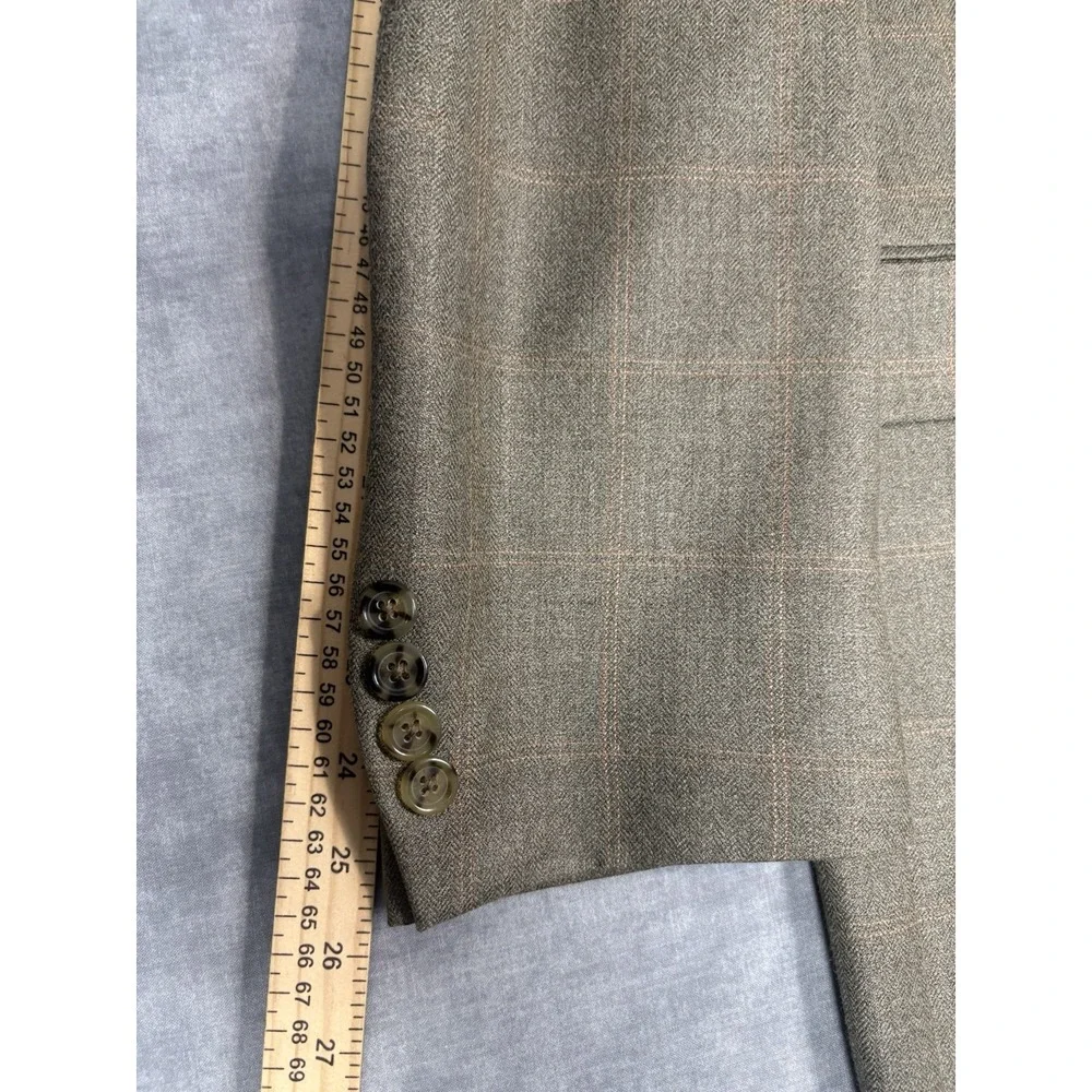 Vintage Burberry London Blazer 44R Silk Wool Plaid USA Union Made Nordstrom